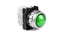 H Series Plastic with LED 12-30V AC/DC Green 30 mm Pilot